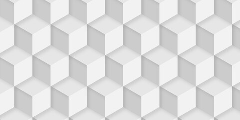 Structure white wall block box cube seamless pattern grid vintage wallpaper. surface triangle web monochrome square texture white background.	
