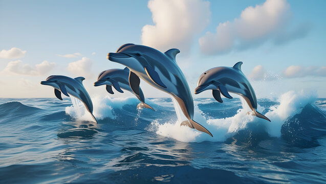 dolphin jumping in water