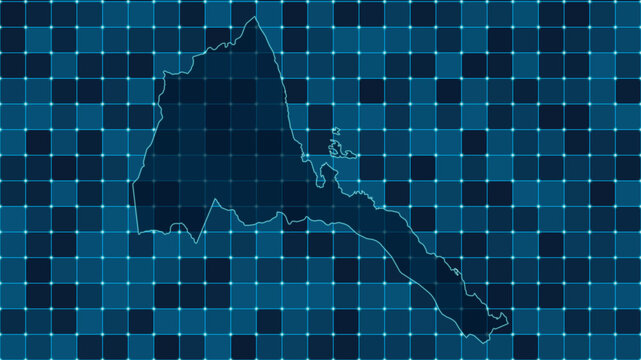 Modern Digital grid map illustration of Eritrea Technology geography background