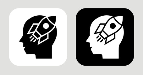 Mind Launchpad Icon In Black and White Glyph Style