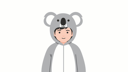 Cute child in koala costum vektor ilustration 