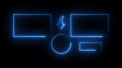 Glowing neon end screen. Subscribe button and outro for gaming and video channels YouTube End screen Outro Card subscribe to my channel. 4k video animation