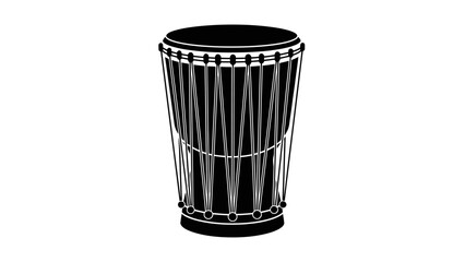 Djembe drum illustration black and white vector graphic isolated on white background