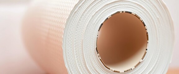 Soft toilet paper roll, close-up showing texture,  quilted,  toilet paper