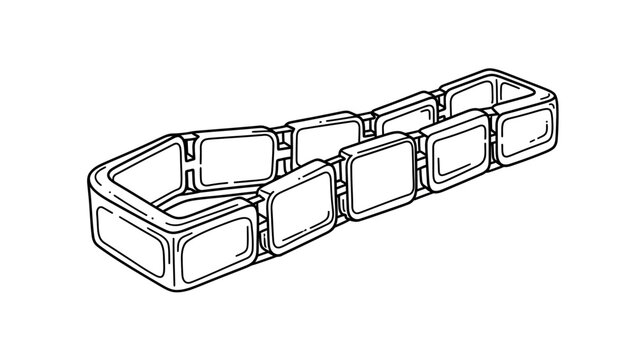 Illustration of a vintage stretch band watch bracelet retro style isolated on white background