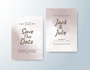 Wedding invitation with abstract watercolor background