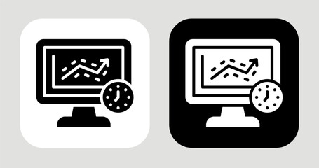 Market Shift Icon In Black and White Glyph Style