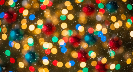 Blurred colorful christmas lights bokeh background festive holiday illumination
