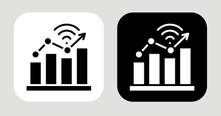Future Signal Icon In Black and White Glyph Style
