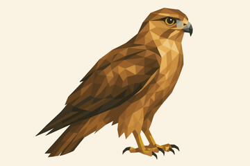 Fototapeta premium Geometric polygonal hawk in low poly art style
