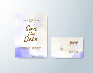 Wedding invitation with abstract watercolor background