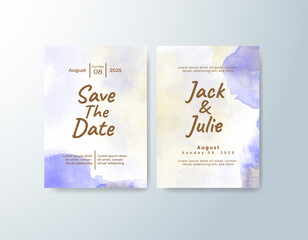 Wedding invitation with abstract watercolor background