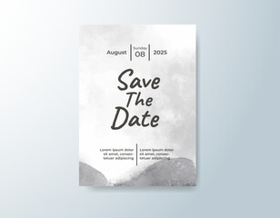 Wedding invitation with abstract watercolor background