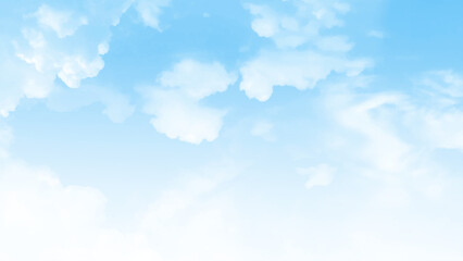 Background with clouds on blue sky. Vector background. 