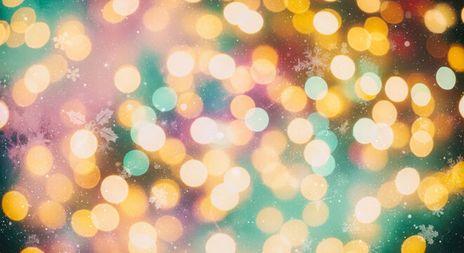 Soft bokeh lights with warm and cool tones