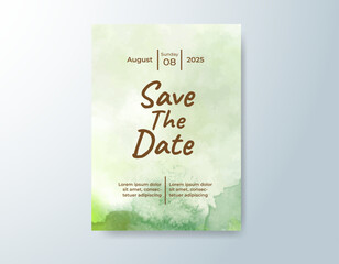 Wedding invitation with abstract watercolor background