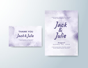 Wedding invitation with abstract watercolor background