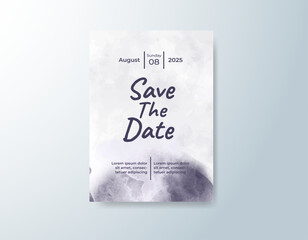 Wedding invitation with abstract watercolor background