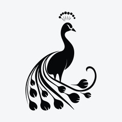 Tribal Peacock Vector Sign Artwork