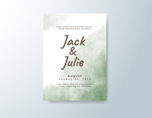 Wedding invitation with abstract watercolor background