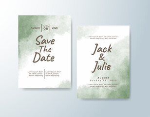 Wedding invitation with abstract watercolor background