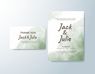 Wedding invitation with abstract watercolor background