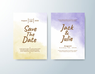 Wedding invitation with abstract watercolor background