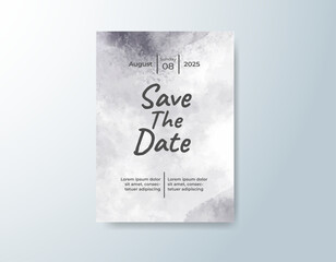 Wedding invitation with abstract watercolor background
