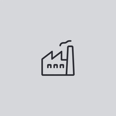 Simple factory line style logo with modern minimal industrial outline.