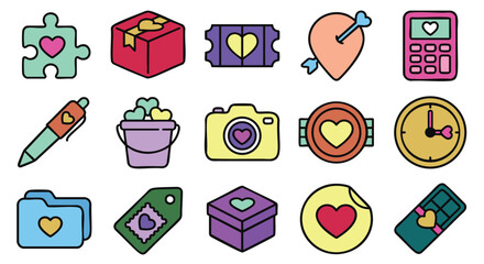Spread love with these delightful heart icons for Valentine's Day and joyful celebrations