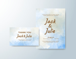 Wedding invitation with abstract watercolor background