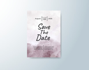 Wedding invitation with abstract watercolor background