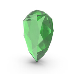 Pear-shaped emerald gemstone (PNG transparent)