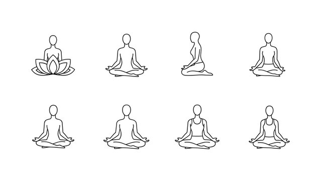 Minimalist yoga poses collection for mindful practice