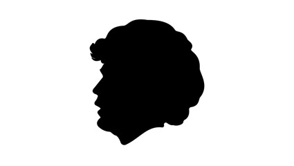 shadow of the god of football, black isolated silhouette