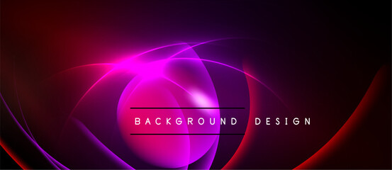 Abstract design features flowing curves, vibrant magenta, red hues. Text reads background design centered within composition.