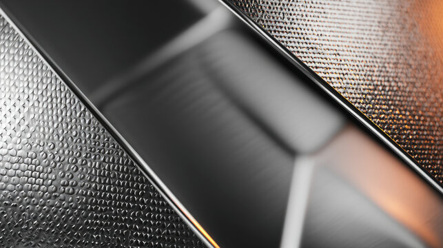 Minimal tech background metallic textures and smooth lighting. Steel panels or sheets with slots between them. Abstract modern architecture and industrial background. Fragment buildin