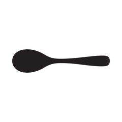 Simple black silhouette of a spoon on a white background