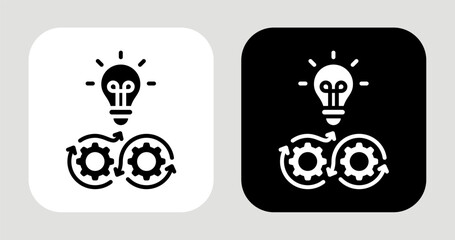Concept Fusion Icon In Black and White Glyph Style