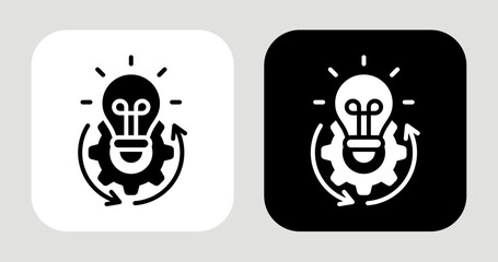 Innovative Spark Icon In Black and White Glyph Style
