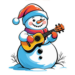 Snowman Musician Character