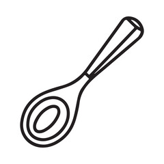 Simple line drawing of a spoon with oval bowl