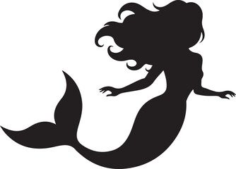 Mermaid Silhouette in Vector