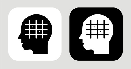 Pattern Logic Icon In Black and White Glyph Style