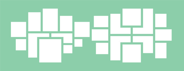 Pictures or photos frame collage layout abstract photo frames and digital photo wall template
