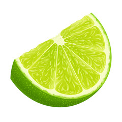 Vibrant Lime Slice Illustration Against a Dark Backdrop for Food Concepts