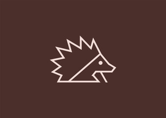 A simple line hedgehog logo using clean curved outlines to capture its rounded body and soft spikes, representing protection, playfulness, and natural charm
