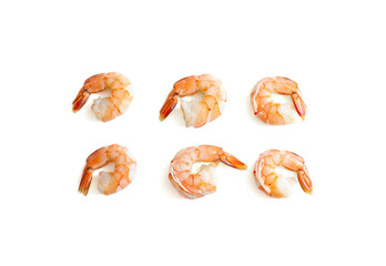 prepared shrimp isolated on a white background