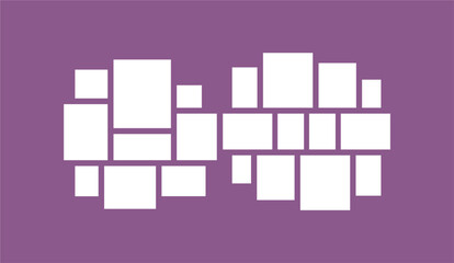 Pictures or photos frame collage layout abstract photo frames and digital photo wall template
