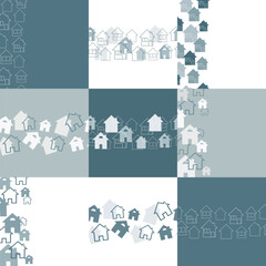 A set of simple, hand-drawn house designs. A house logo design template.